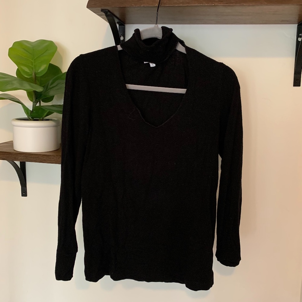 LNA Deep V Choker Sweater